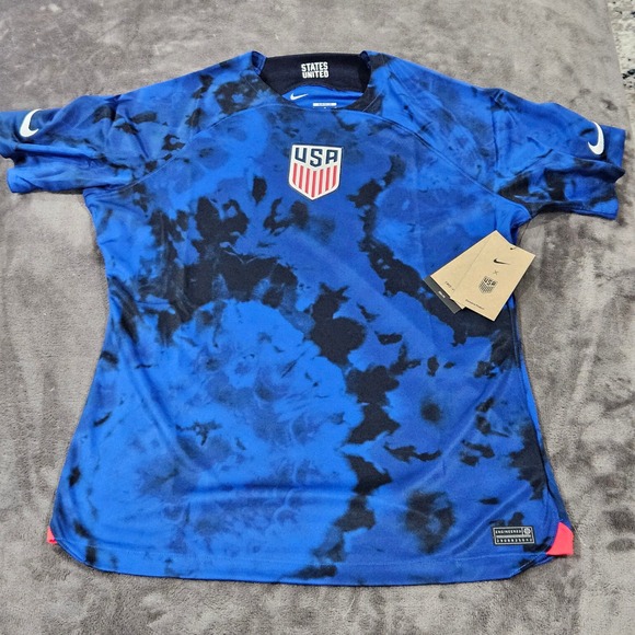 Nike Tops - Nike USA Soccer Women's Large Jersey Blue Tie Dye Dri-FIT Slim‎ Fit